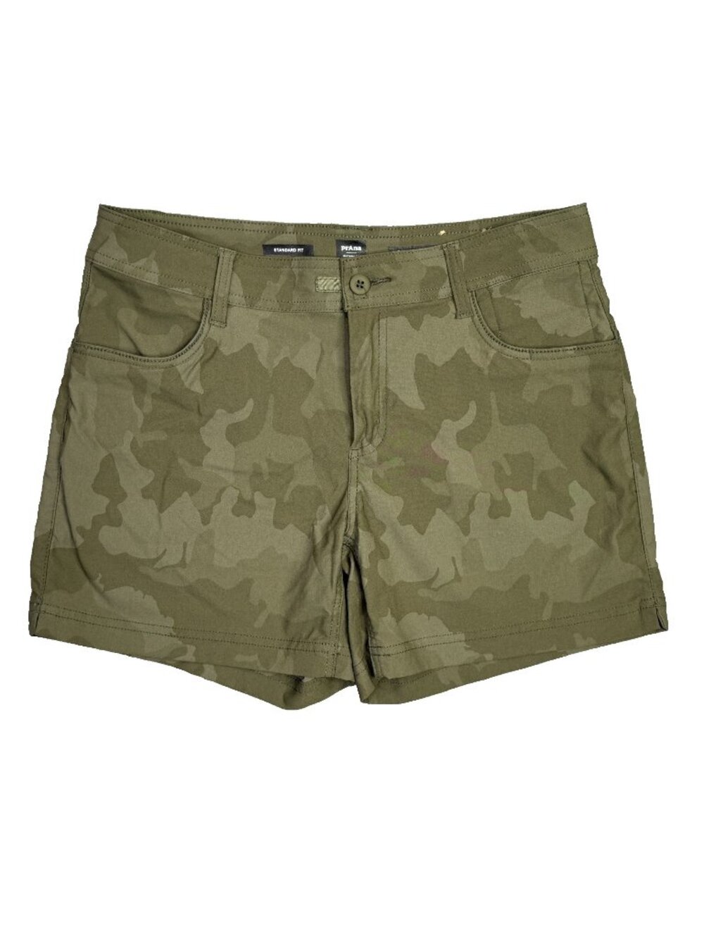 Prana Halle II Camo Shorts Womens Size 8 Stretch Hiking Outdoor 5" Inseam